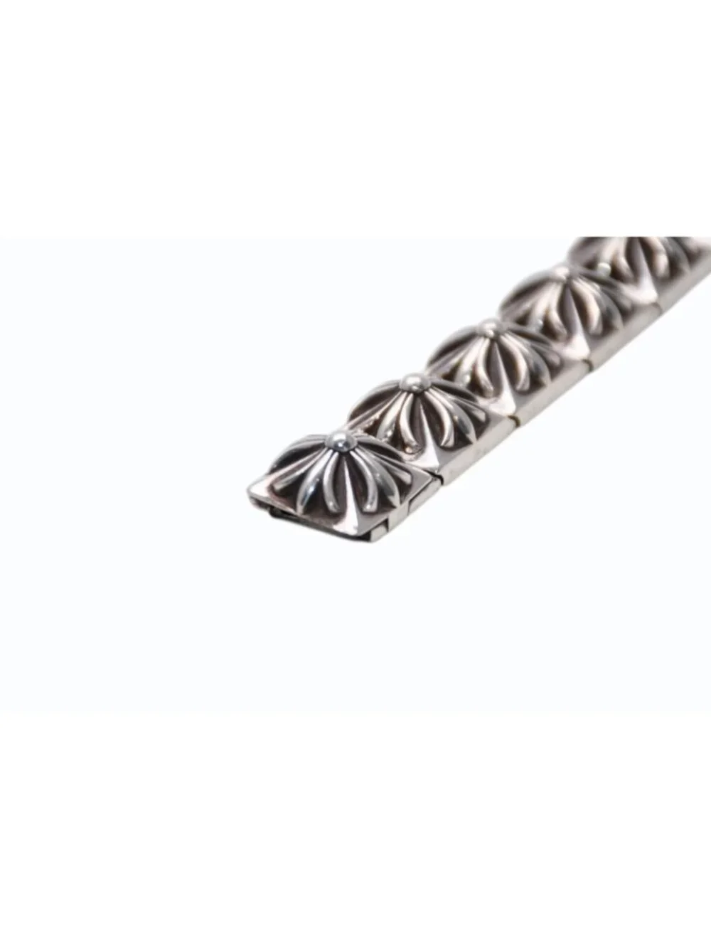 Chrome Hearts Pyramid Pls Plus Link Bracelet 925 Sterling Silver 11